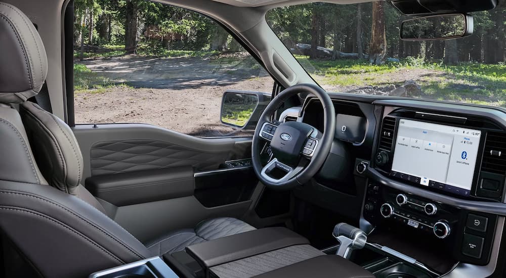 Front seat and dashboard in a 2026 Ford F-150