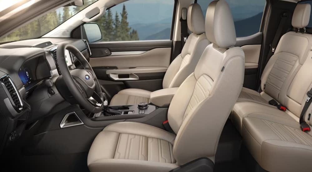 White interior in a 2026 Ford Ranger.