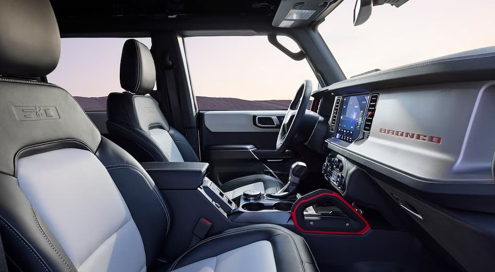 Front seating and dashboard in a 2026 Ford Bronco